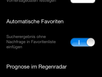 WetterApp Einstellungen