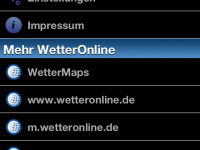 WetterApp Menü