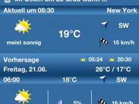 WetterApp Favoriten auf der Startseite